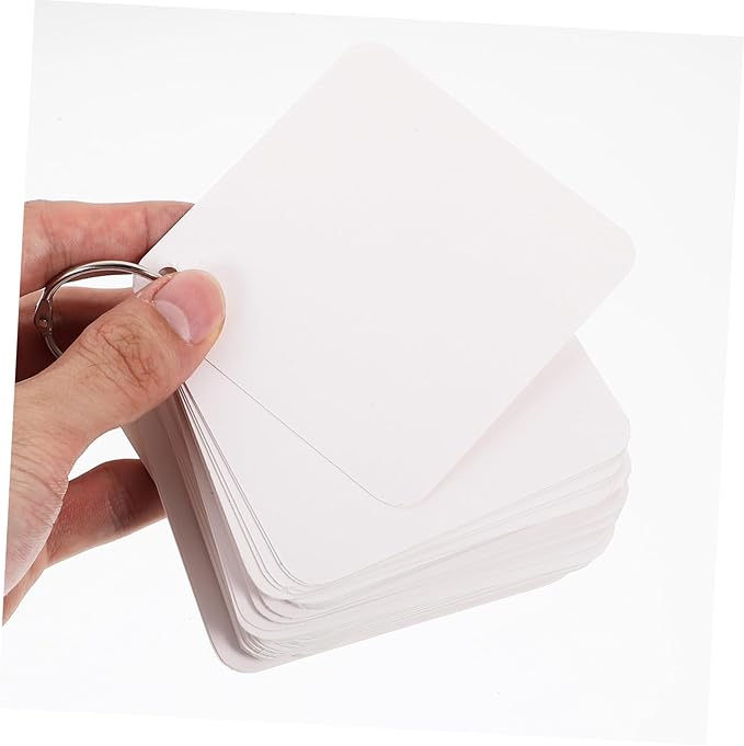 STOBOK Blank Flash Cards with Binder Rings Pre-hole Punched Notecards for Studying Note-taking and Daily Planning and Lightweight Multipurpose Notecards