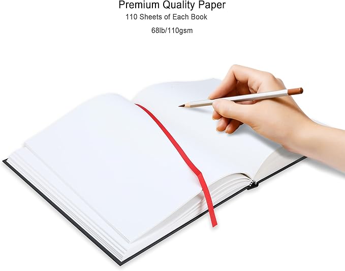 Kalour Hardcover Sketch Book,8-1/2 inch x 11 inch, 110-Sheets (68lb/110gsm),Acid Free Art Sketchbook, Artistic Drawing Painting Writing Paper for Adults Beginners Artists