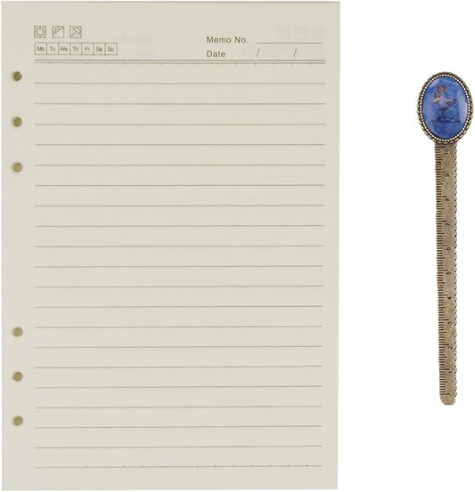 A5 Refill Paper 6 Hole Punched Filler Paper Refills for A5 Loose Leaf Notebook Travel Journal Personal Diary Planner Binder, 80 Sheet, 160 Page, Lined Paper