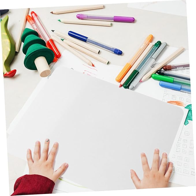 Angoily 2pcs Double-Sided Dry Erase Lapboards Portable Plastic Writing Boards Reusable Whiteboards for Classroom Students Teachers Erasable Note Taking