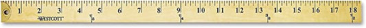 Westcott 10425 Wooden Yardstick with Brass Ends and Hang Holes, Clear Lacquer Finish