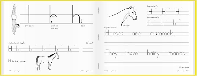 Learning Without Tears, My Printing Book, Student Workbook, Age 6+, 1st Grade+, Handwriting Practice, Writing Book, School & Home, Language Arts, Tutoring