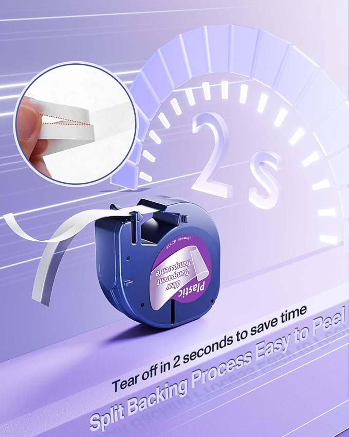16952 Compatible with Dymo Letratag Refills Clear Plastic Label Maker Tape | Replacement for Dymo Letra tag Label Maker Refills for LT-100T LT-100H Plus 200B, 4-Pack