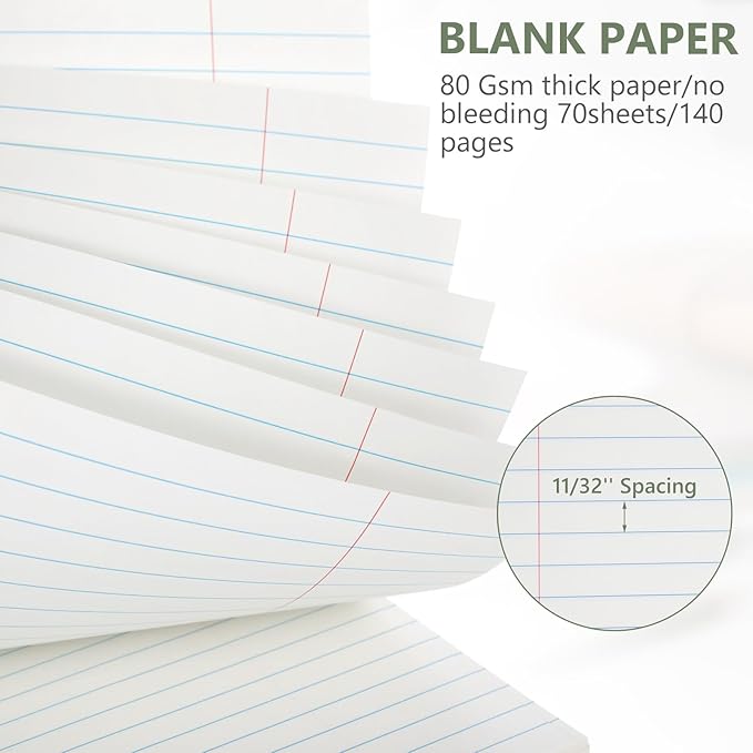 Resurhang 6 Pack 8.5 x 11'' Top Bound Office Steno Book Wide Ruled Double Sided Spiral Notebooks Reliable White Paper 70 Sheets/Pad Pastel Colors Covers for Writing School Notes(Classic Color)