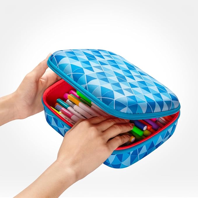 ZIPIT Jumbo Pencil Case for Girls, Cute Pencil Box for School, Large Capacity Stationery Organizer Box ,Purple Galaxy