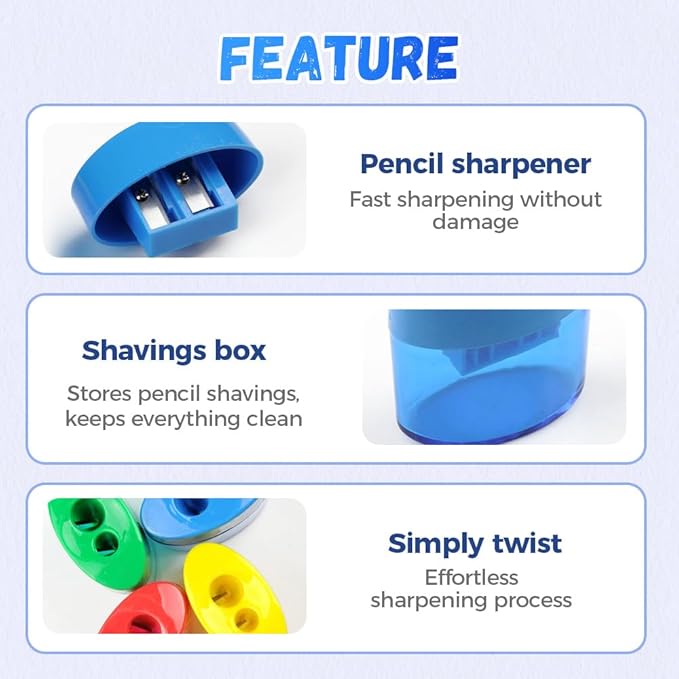 Pencil Sharpeners with Lid, Pencil Sharpeners Manual, Colored Handheld Sharpener Suitable for Kids Adults Students School Class Home Office (4pcs Triangle)