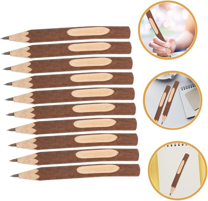 PRETYZOOM Wooden Ballpoint Pens 17cm Natural Tree Branch Design Eco-friendly Biodegradable Portable Writing Pens 10pcs for Office and Daily Use