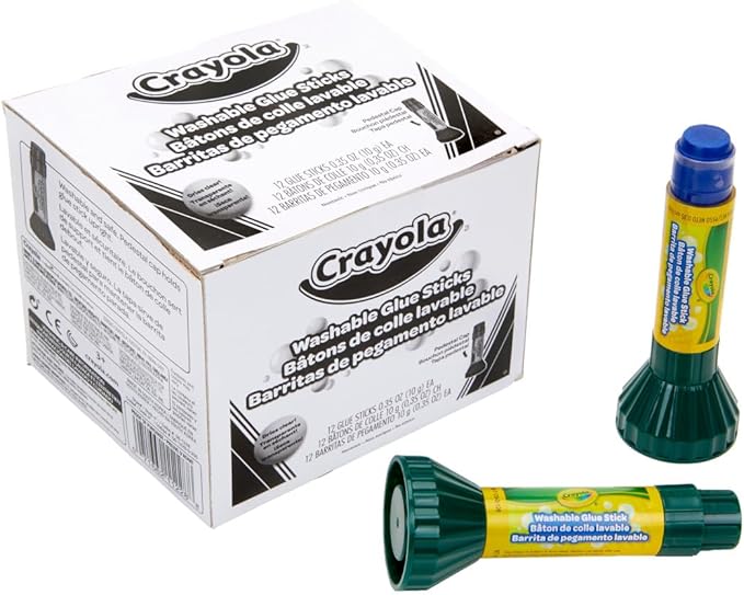 Crayola; Washable Glue Sticks; Art Tools; 12 ct.; Great for Classroom Projects