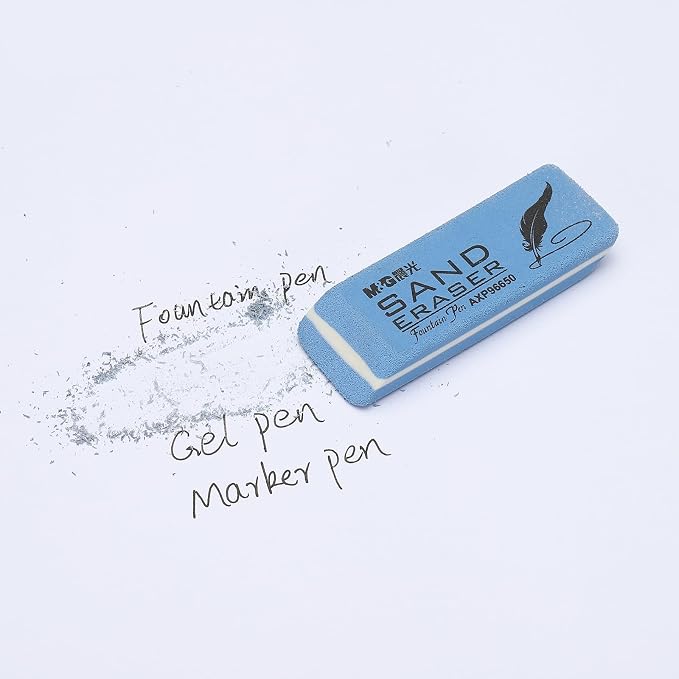 PATIKIL 18 Pcs Sand Erasers, Frosted Eraser Block Easy to Clean Durable Bulk for Gel Ink Ballpoint Fountain Pen Office, AXP96650, Blue