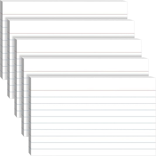 Index Cards 5x8, 100 Sheets, Ruled White Flash Cards for Effective Studying and Note-Taking, Premium Note Cards, Essential School Supplies for College & Office, Home Organization & Study Supplies