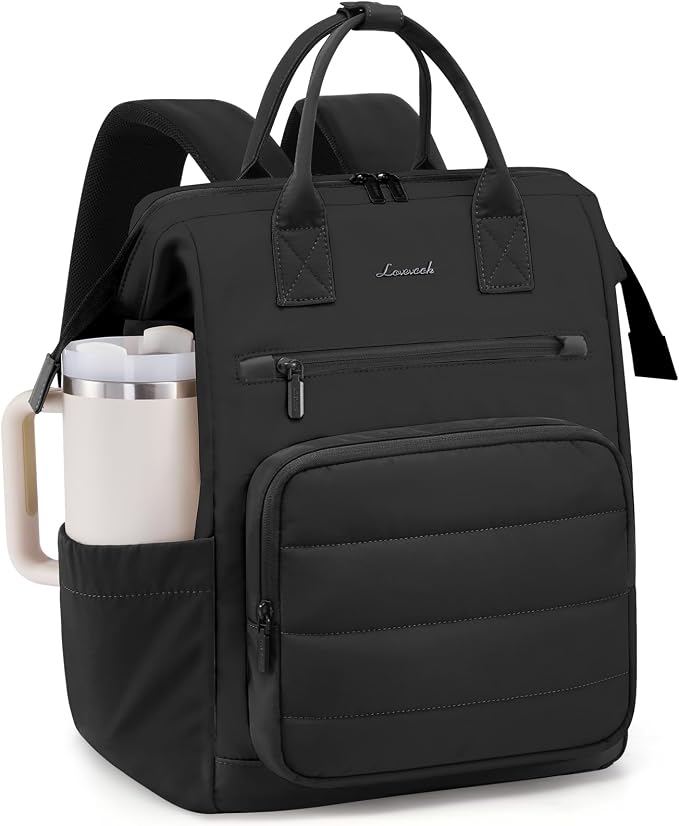 LOVEVOOK Puffer Laptop Backpack for Women, 17 Inch Work Backpack purse for Nurse Teacher, Personal Item Travel Bag College Computer Daypack for Daily Commute