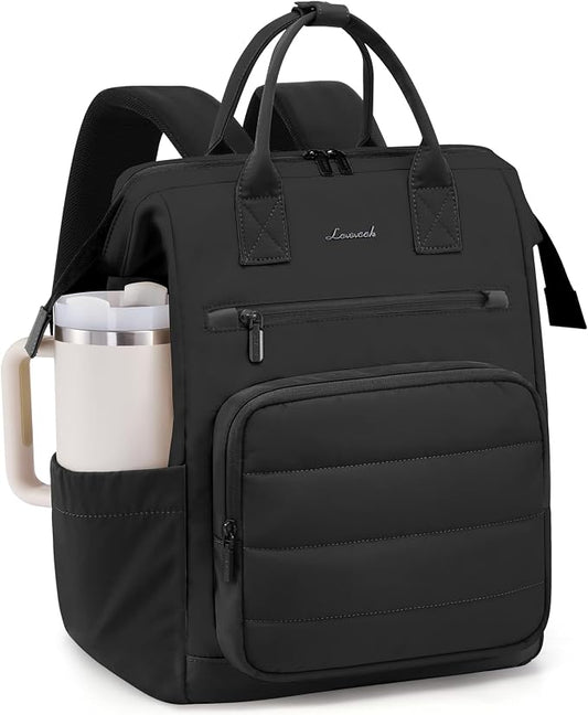 LOVEVOOK Puffer Laptop Backpack for Women, 15.6 Inch Work Backpack purse for Nurse Teacher, College Back to School Bookbag for Teen Girls, Personal Item Travel Bag Computer Daypack for Daily Commute