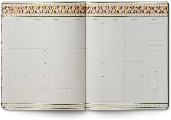 RIFLE PAPER CO. 2027 Paisley 12-Month Academic Appointment Notebook, Aug. 2026 - July 2027, Thread-Stitch Binding, 9.75" L x 7.75" W, Metallic Gold Foil Accents, Monthly Pages & Note Section