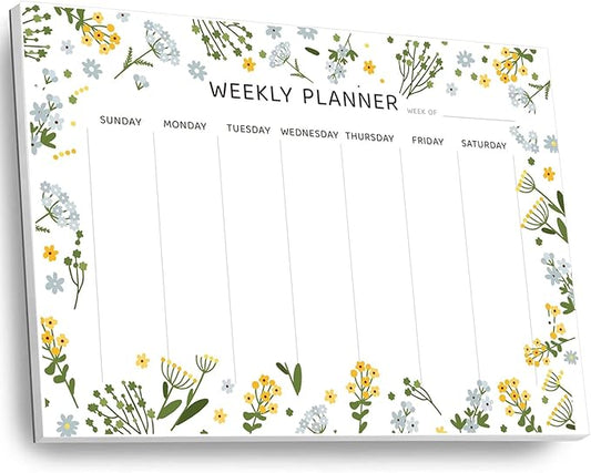 Undated Weekly Planner Notepad, 52 Sheet Tear-Off Weekly To Do List Notepad, Desk Planner Pad Calendar, Blank Calendar for Daily Habit Tracking/Menu Planning(8.26"x11,69")