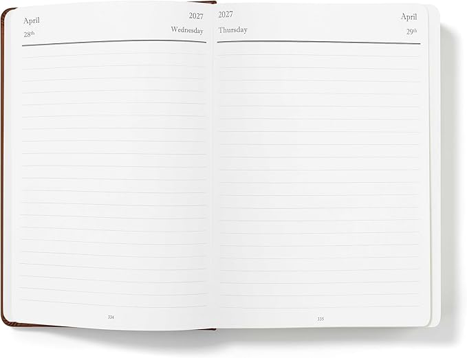 Wykeham's Executive 2026-27 Daily Journal Planner – Customization Available – Mid-Year Academic Diary – July 2026 to June 2027 (Personalized Brown, 8.5"×5.5")