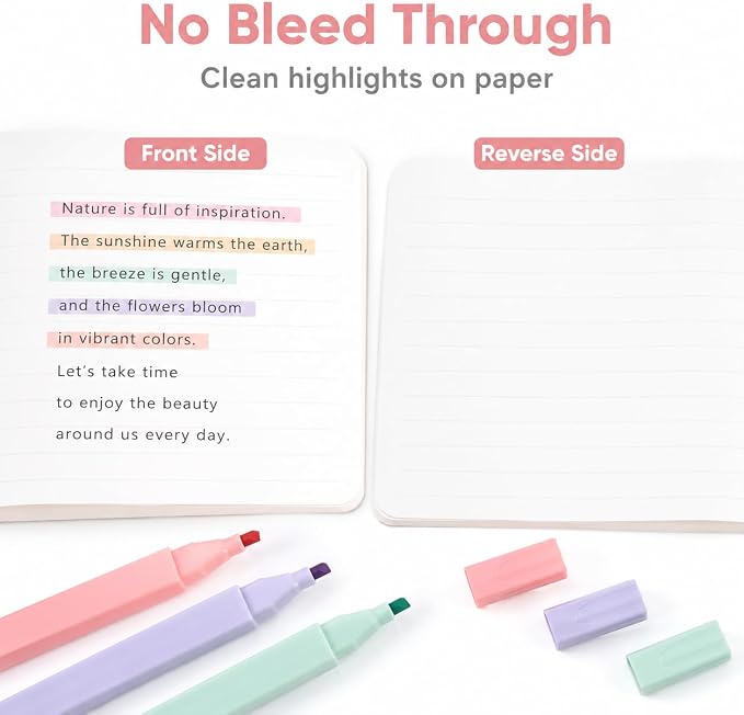 Pastel Highlighters, 12 Pack Chisel Tip Bible Highlighters No Bleed | Assorted Soft Colors for Bible Study, Journaling, Notes, School and Office Supplies, Back to School, Classroom Must Have
