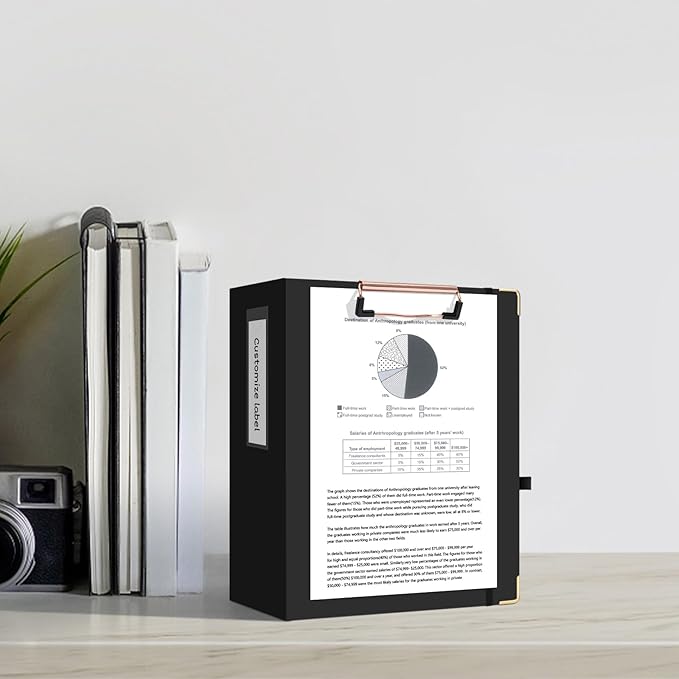 Ospelelf Mini 3 Ring Binder 2 Inch With 5 Tab Dividers, File Folder Labels and Low Profile Clipboards - Cute Black for 5.5" x 8.5" School and Office Supplies