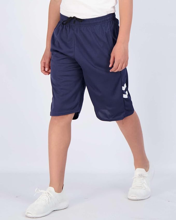Real Essentials 5 Pack: Boys' Mesh Basketball Athletic Shorts with Pockets – Teen Kids Youth Quick Dry Soccer Running Gym