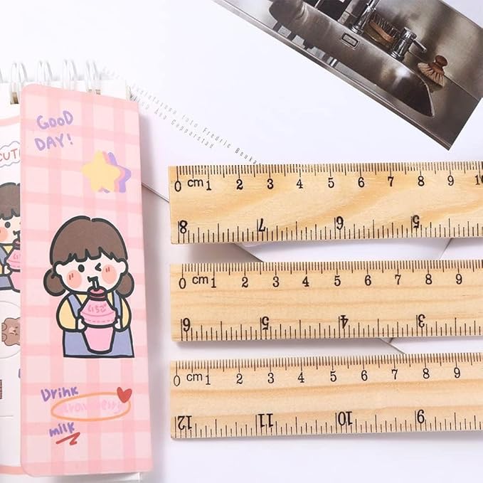 1Pc Wooden Rulers Measuring Tool School Supplies Straight Rulers Teacher Stationery 20cm Children Drawing Rulers Drafting Tools and Drafting Kits