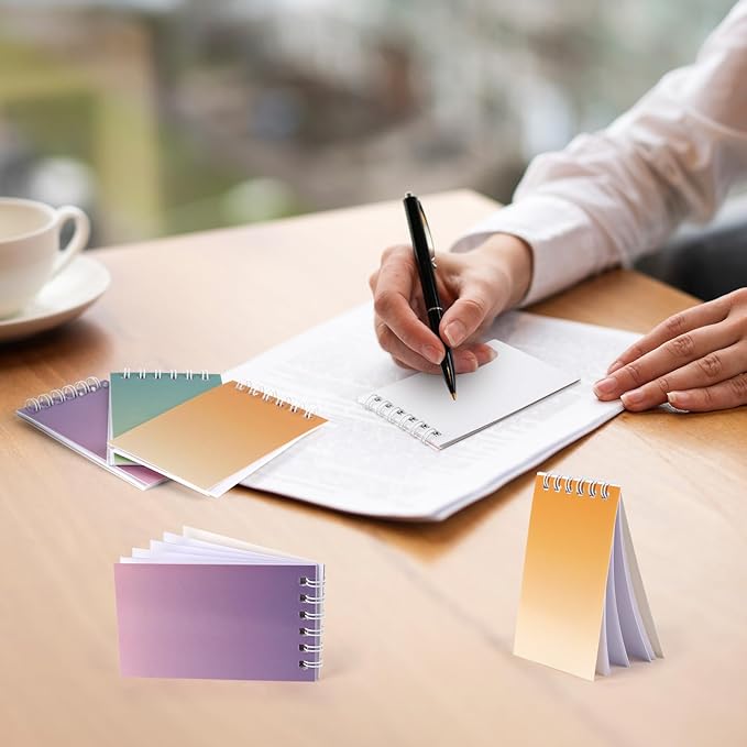 Hooqict 24 Pack Pocket Notebook Mini Notebooks Party Favors Small Spiral Notepads Mini Journal Bulk Pocket Notepad Memo Writing Pads for Classroom School Office Supplies, 3.9 x 2.4 Inches