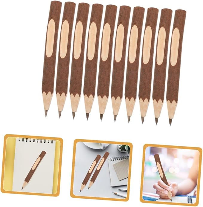 Wooden Ballpoint Pens 17cm Tree Bark Multi-function Portable Writing Pens 10pcs Biodegradable Natural Wood Office School Supplies