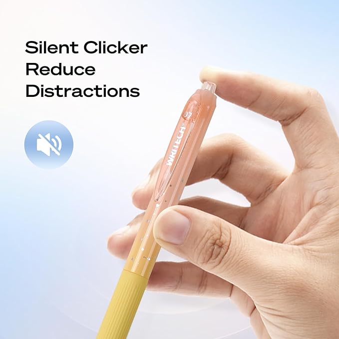 WRITECH Gel Pens Fine Point: Nebula Pen Set 0.7mm Black Ink Retractable 6ct Medium Point Smooth Writing with Aesthetic Gradient Color Barrel for Journaling Note Taking Silent Click No Smear
