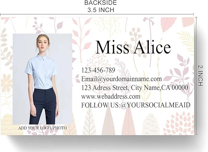 200/500Pcs Business Card Customization (Add Picture or Logo), Thick Coated Paper Business Card Double-sided Printing-2"x3.5" Inches (Color-M)