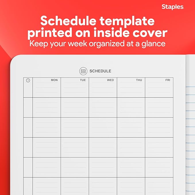 STAPLES Composition Notebook, College Ruled, 100 Sheets, Assorted Colors, 4‑Pack