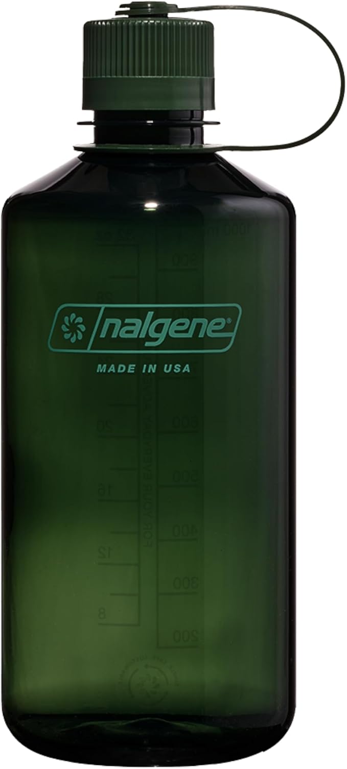Nalgene 32 oz Narrow Mouth Water Bottle | BPA-Free, Durable & Leak Proof, Lightweight Bottle for Hiking, Gym & Travel, Jade