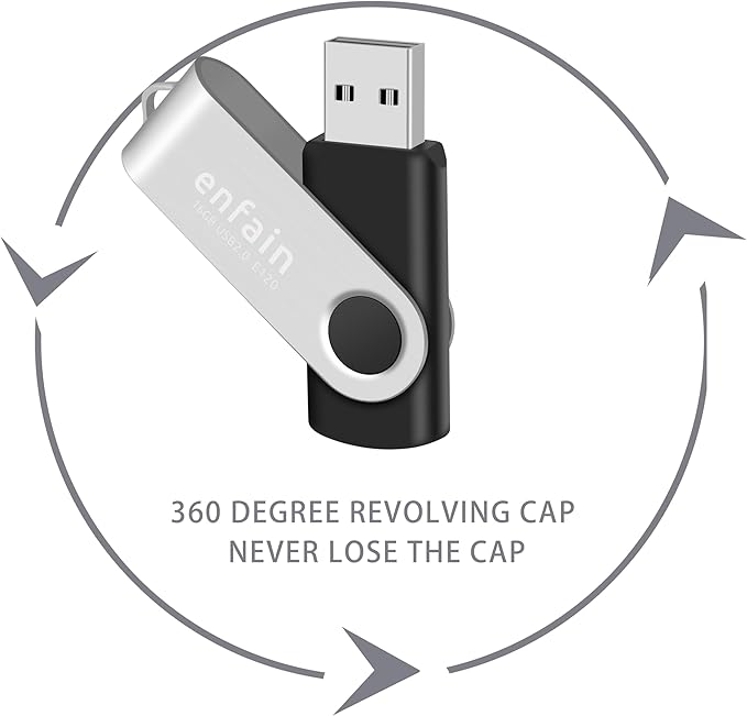 Enfain USB 3.0 32GB Flash Drive Shareable 10 Pack for Universal Data Storage at Home & The Office, Write Speed 25MB/s, Read Speed up to 90MB/s (Black)