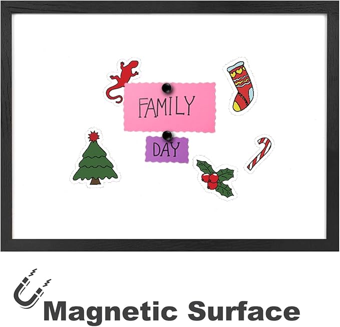 Dry Erase White Board for Wall, Magnetic Whiteboard, Hanging Board for Decoration/Planning/Drawing/Memo,for Office/School/Home 17.7"x 23.6"-Black
