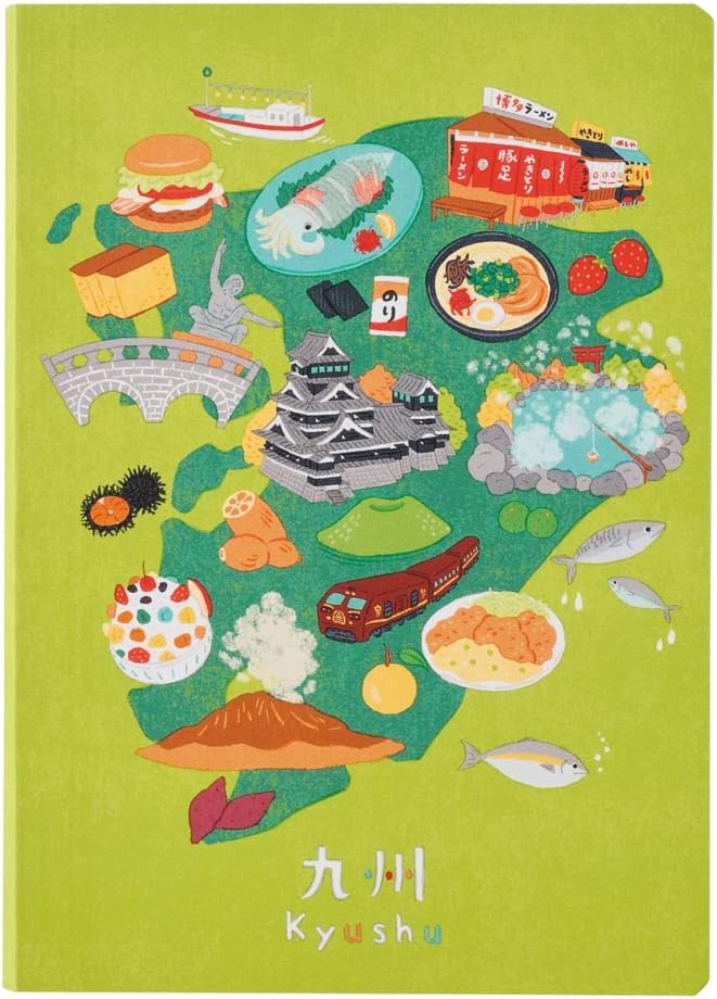 NOLTY JAPAN NOTE, A6 Notebook Featuring Japanese Design, 3.5mm Dot Grid, 80 Pages, Kyushu, JP0106