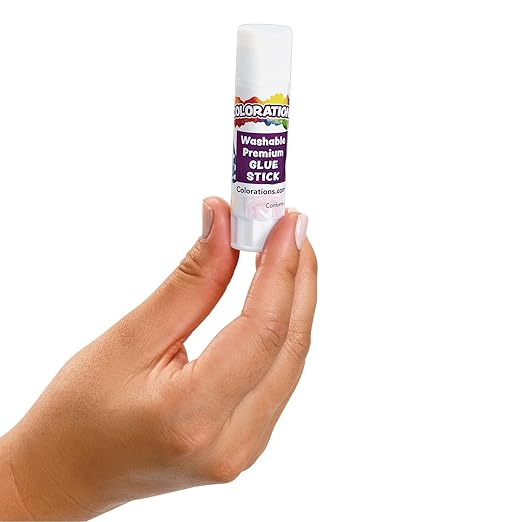 Colorations® Premium White Washable Glue Sticks in a Tray, Set of 30, .32 oz each, Glues Dries Clear & is Acid Free, Non Toxic & Washable Glue, Use at School, Home, Office & Craft Projects