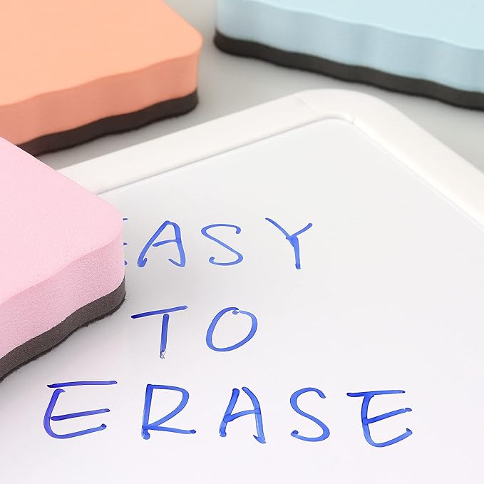 Tamaki Magnetic Whiteboard Eraser, Dry Eraser Erasers, Dry Erasers for Kids Classroom, 6 Colors (6 Pack, Pastel Wavy)