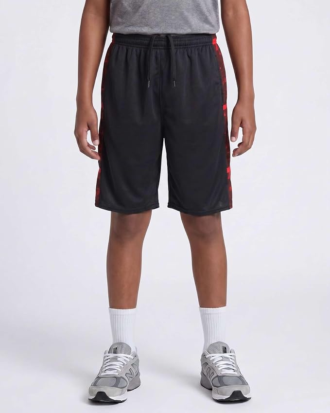 Real Essentials 5 Pack: Boys' Mesh Basketball Athletic Shorts with Pockets – Teen Kids Youth Quick Dry Soccer Running Gym