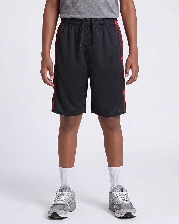 Real Essentials 5 Pack: Boys' Mesh Basketball Athletic Shorts with Pockets – Teen Kids Youth Quick Dry Soccer Running Gym