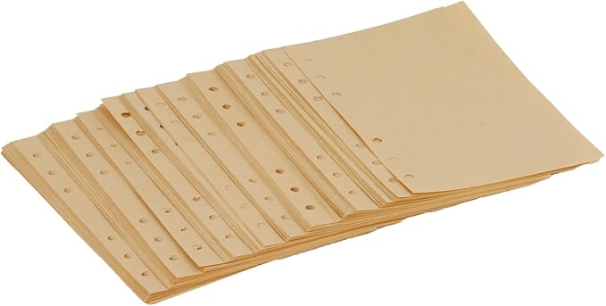 A6 Kraft Refill Paper 6 Hole Punched Filler Paper Refills for A6 Loose Leaf Notebook Travel Journal Personal Diary Planner Binder, 80 Sheet, 160 Page, 4.1 Inches x 6.5 Inches