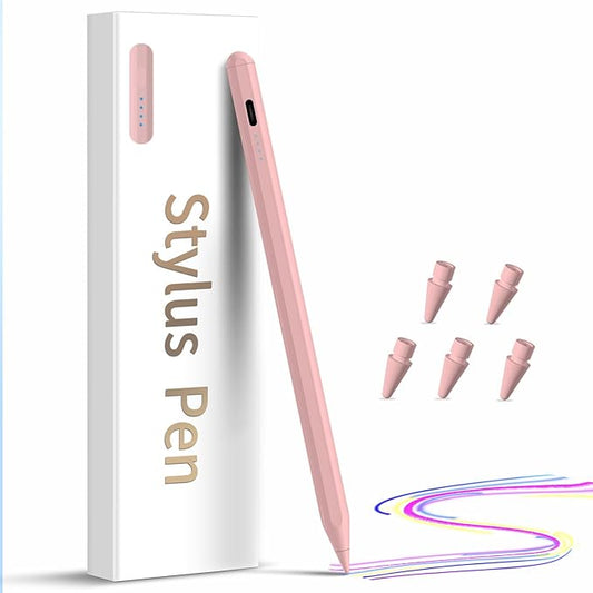 Stylus Pen for iPad,(2018-2026) Fast Charge with Tilt Sensitivity & Palm Rejection Compatible with iPad Pro 11"/12.9", iPad mini 5/6, iPad Air 3/4/5, iPad 6/7/8/9/10 (PK)