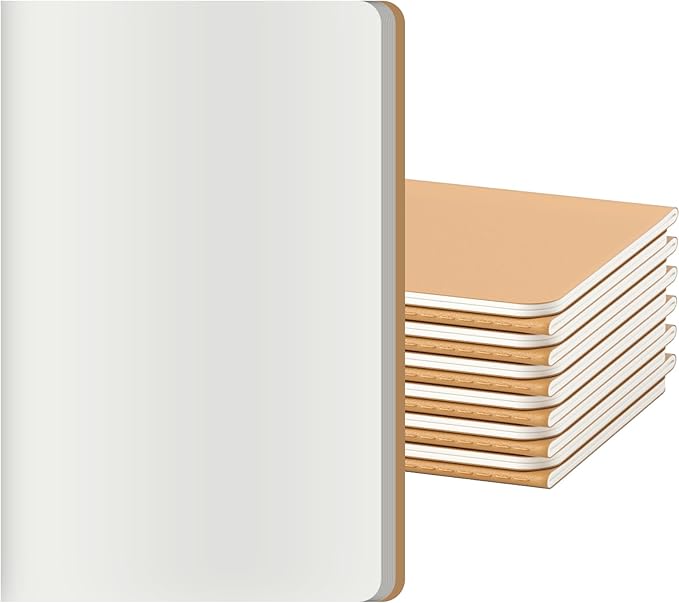 12 Pack Notebook Journals for Travelers, Students and Office, Writing Sketchbook Memo Diary Subject Notebooks Planner with Blank Paper, 60 Pages, 30 Sheets, 8.3x5.5 inch, A5 Size, Travel Journal Set