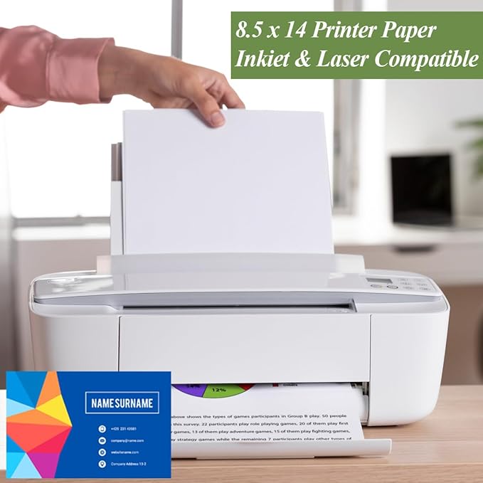 (2-Pack) 8.5" x 14" Blank Print Paper - 100Sheets/200Pages Blank Loose-Leaf Paper, Legal Size Printing in Office/Home/School, 100gsm Blank Paper