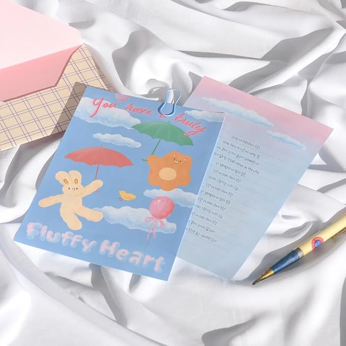 Monolike Unmatched Friends Lovely Day Letter Paper and Envelopes Set - 8Type, 32 Letter Paper + 16 Envelopes