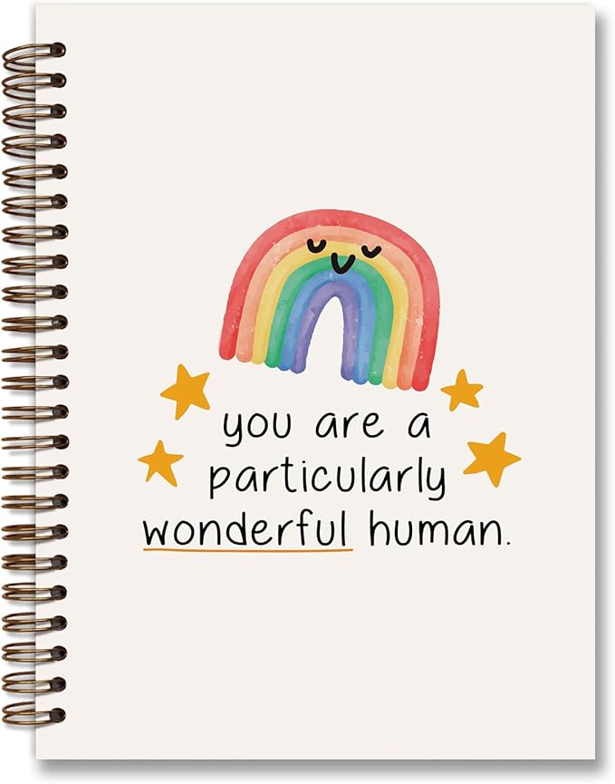 Boho Positive Rainbow Spiral Notebook Journal,You are Particulary College Ruled Spiral Notebook for Teenage Girls Women,Hardcover Spiral Notebook for Offices Schools Classrooms