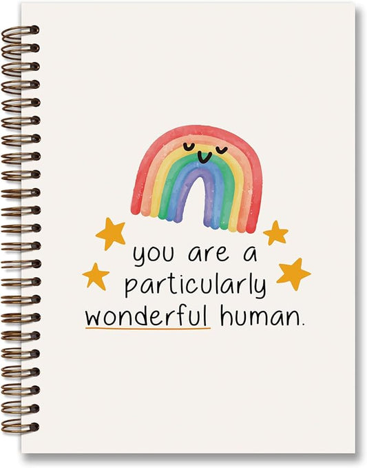 Boho Positive Rainbow Spiral Notebook Journal,You are Particulary College Ruled Spiral Notebook for Teenage Girls Women,Hardcover Spiral Notebook for Offices Schools Classrooms
