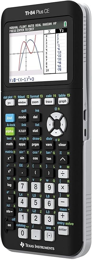Texas Instruments TI-84 PlusCE Graphing Calculator, Black (Renewed)