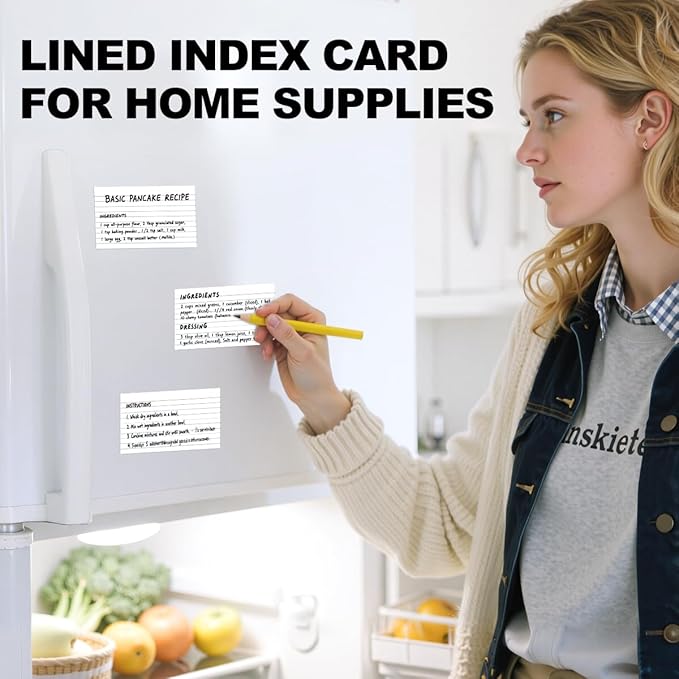 300 Count White Index Cards 3x5 Notecards Bulk Lined Flash Cards for Studying 3 x 5 Index Cards Ruled Notecards Bulk Pack of Note Cards for School Ruled Lined Index Card Flashcards 3x5 Cue Cards