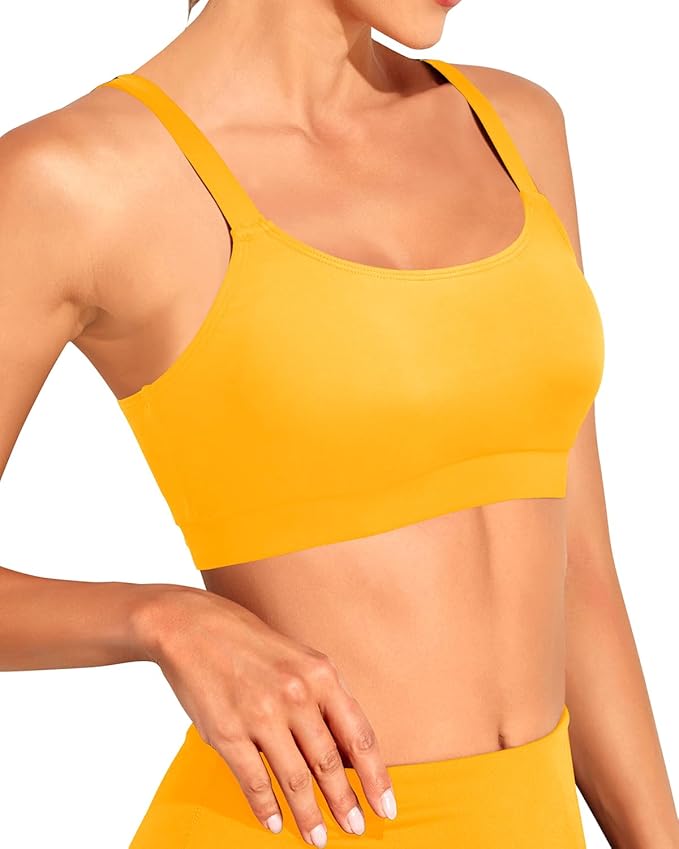 Tempt Me Women Sports Bra Bikini Tops Scoop Neck Bathing Suits Top Padded Swim Crop Tops Only