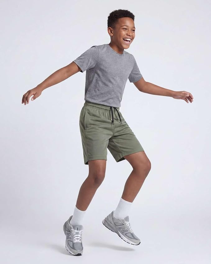 Real Essentials 5 Pack: Boys' Mesh Basketball Athletic Shorts with Pockets – Teen Kids Youth Quick Dry Soccer Running Gym