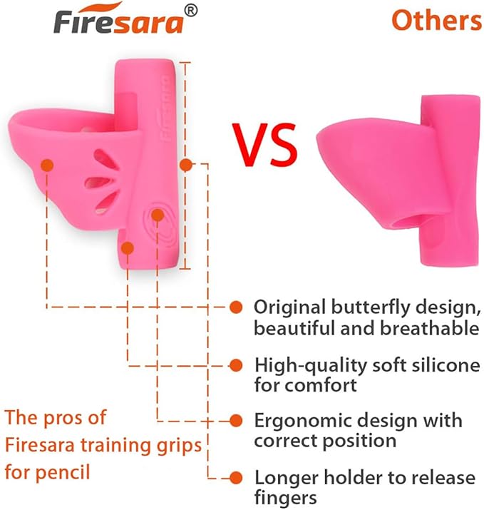 Firesara Left-Handed Training Grips, Original Breakthrough Assorted Writing Aid Grip for Handwriting Special Needs Students Adult Lefties Assorted Colors (4PCS)