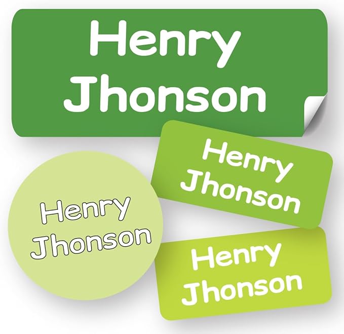 120-ct Personalized Waterproof Name Labels – 3-Line Custom Stick-On Tags for Daycare & Camp – Dishwasher-Safe, Cute Pastel Designs, Pre-Cut