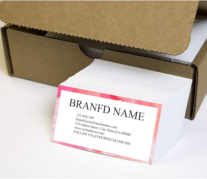 Custom Business Premium Cards 200 PCS, 3.5x2 inches Customizable Design with Luxurious Soft Texture All Business Designs 500 cards No Additional Charge